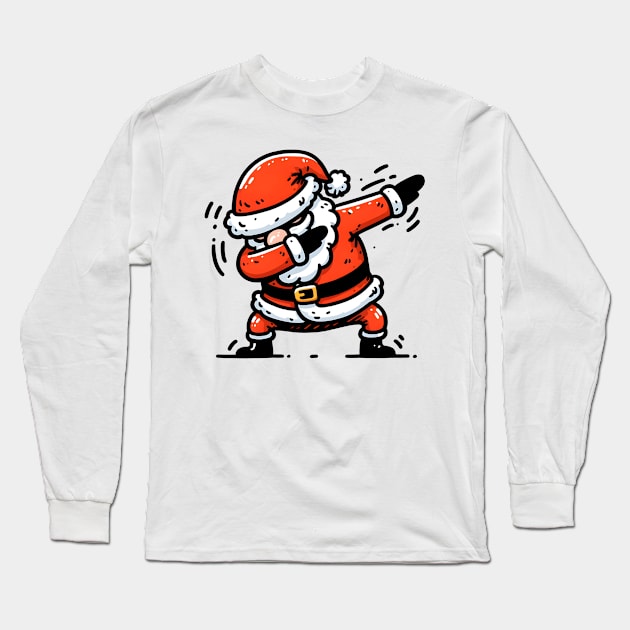 Christmas Dabbing Santa Claus Long Sleeve T-Shirt by MZeeDesigns